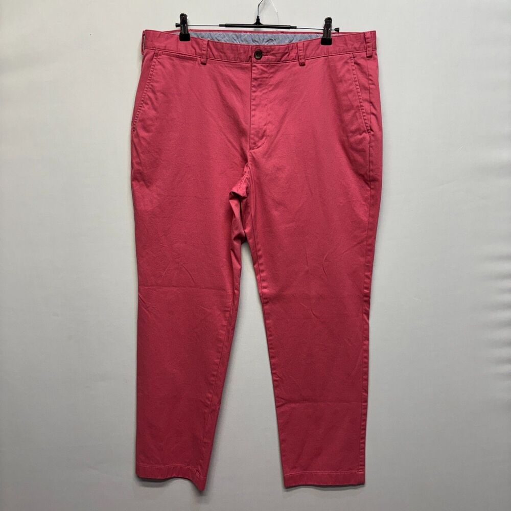 Brooks Brothers Men Clark Chino Pants Size 40x32 Pink Flat Front C099 -29